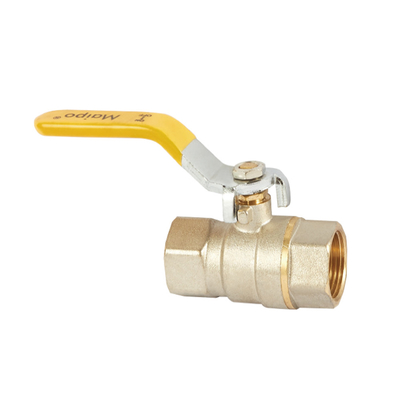 1/2Inch - полностью гаван латунный шариковый клапан 4Inch для ручки газа масла желтой пластиковой